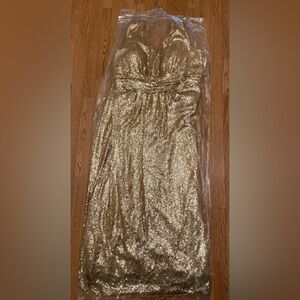 Christina Wu V Neck Sequin Bridesmaids Dress 22708 Size 28